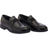 Faux Patent Leather Loafers, Black - Slip Ons - 1 - thumbnail
