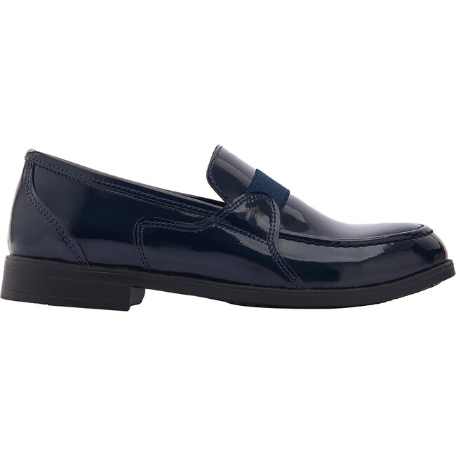 Faux Patent Leather Loafers, Navy