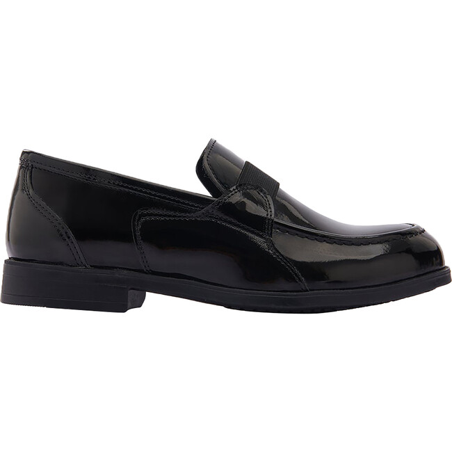 Faux Patent Leather Loafers, Black