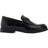 Faux Patent Leather Loafers, Black - Slip Ons - 2 - thumbnail