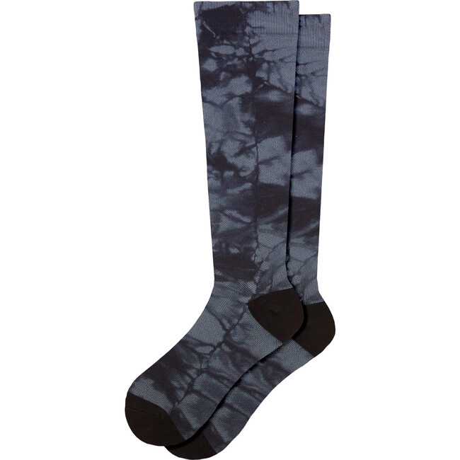 Women's Knee-High Compression Socks, Tie Dye Black