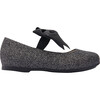 Glitter Elastic Bow Flats, Black - Mary Janes - 2