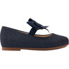 Glitter Elastic Bow Flats, Navy - Mary Janes - 2