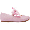 Bubblegum Glitter Elastic Bow Flats, Pink - Mary Janes - 2