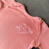 "Mama" Embroidered Bow + Arrow Baby Longsleeve Onesie, Mauve Pink - Onesies - 2
