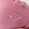Women's Heart Bow + Arrow Supersoft Crewneck, Mauve Pink - Sweatshirts - 2
