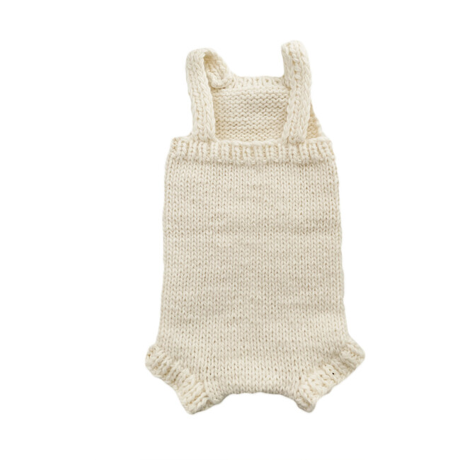 Handknit Romper, Cream - Rompers - 2
