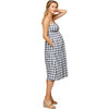 Women's Roma Dress, Navy and White plaid - Dresses - 3