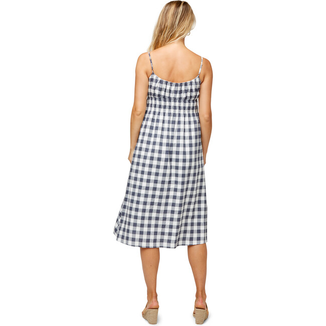 Women's Roma Dress, Navy and White plaid - Dresses - 4