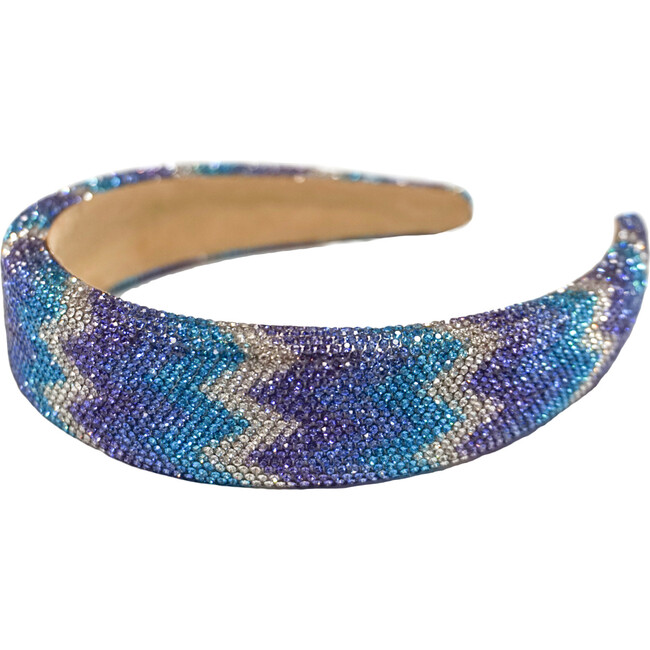Fully Crystallized Zigzag Headband, Blue