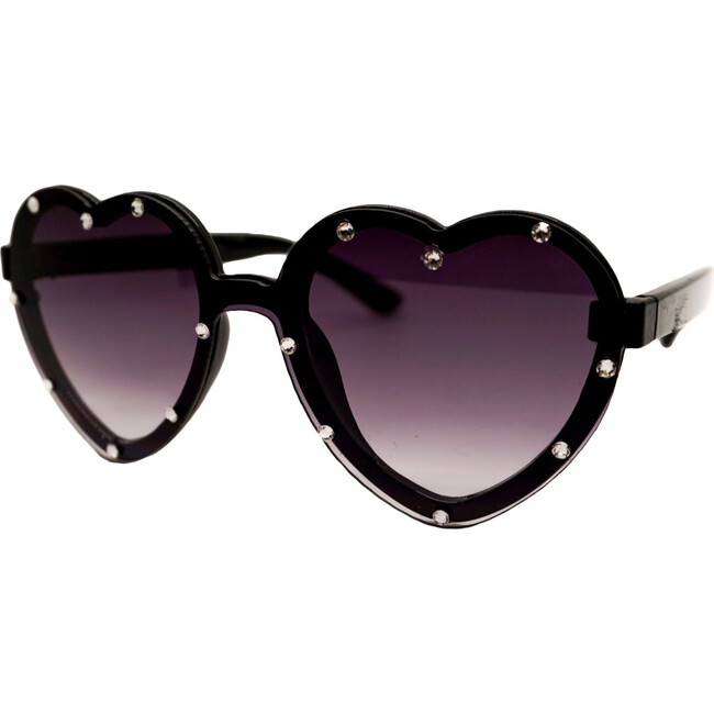 Rounded Heart Sunglasses, Black