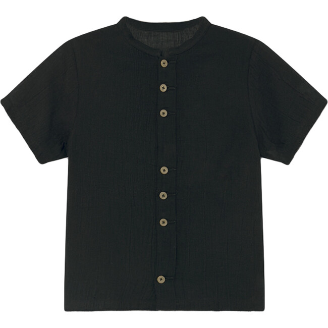 Muslin Shirt, Black - Shirts - 1 - zoom