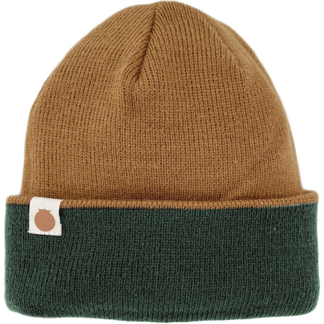 Reversible Beanie, Green/Pecan - Hats - 2