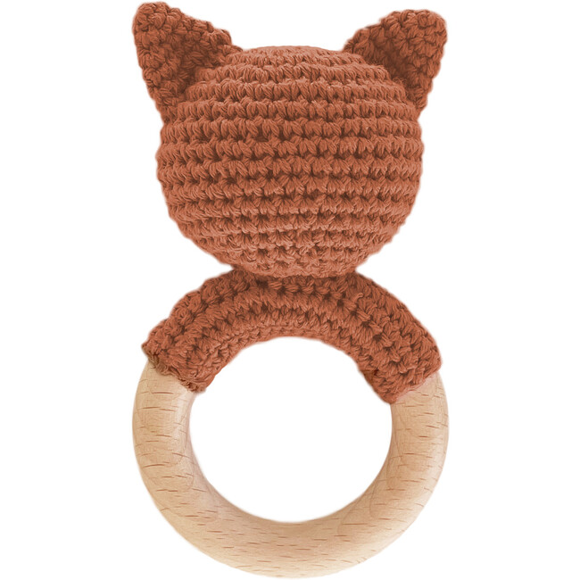 Cotton Crochet Rattle Teether Fox