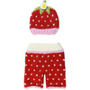 Addie Strawberry Newborn Set, Red - Hats - 1 - thumbnail
