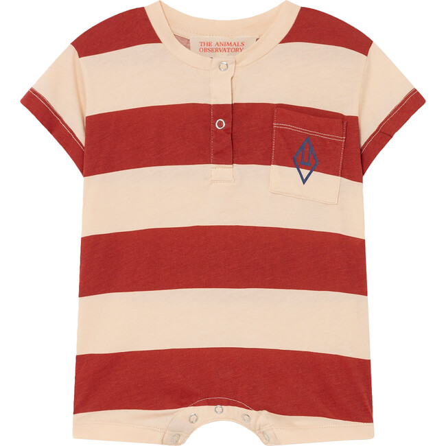 Rabbit Baby Jumpsuit, Beige Stripes - Rompers - 1