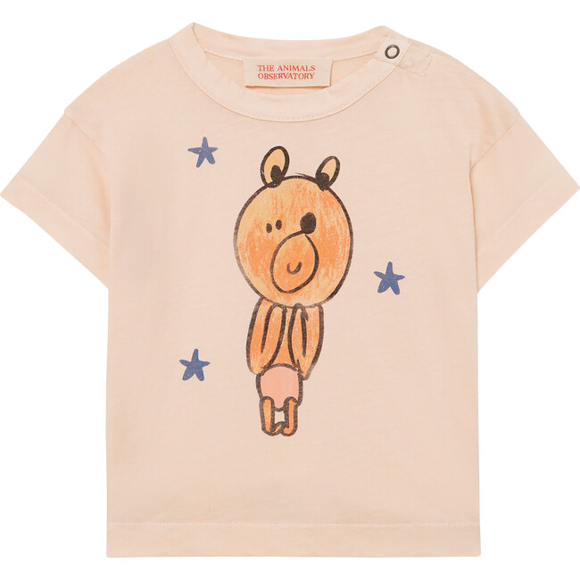 Rooster Oversize Baby T-Shirt, Beige Bear