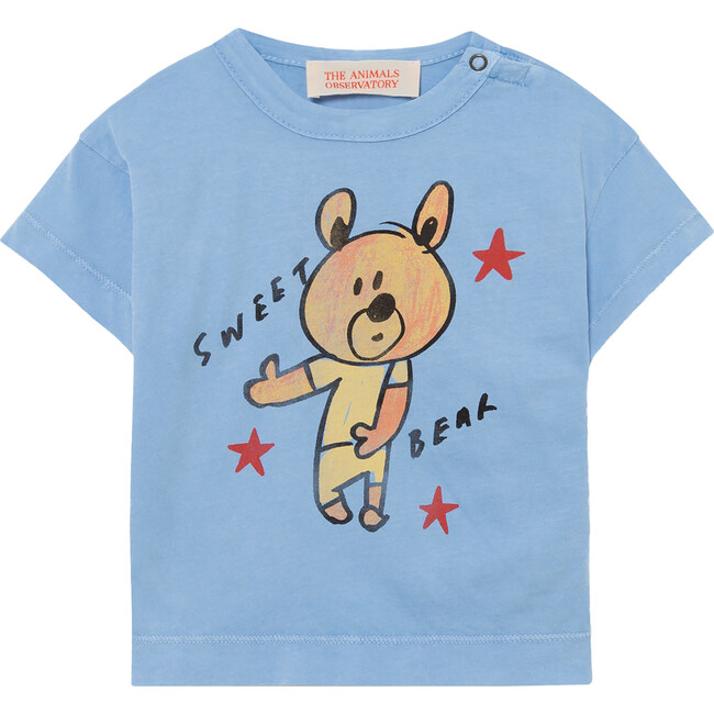 Rooster Oversize Baby T-Shirt, Blue Bear