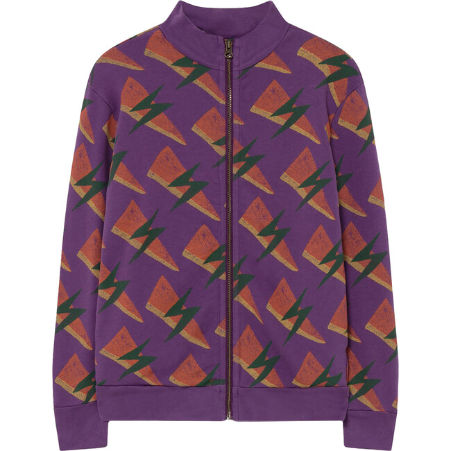 Zebra Sweatshirt, Purple Lightning - Sweatshirts - 1