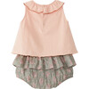 Floral Set, Olive and Pink - Mixed Apparel Set - 2