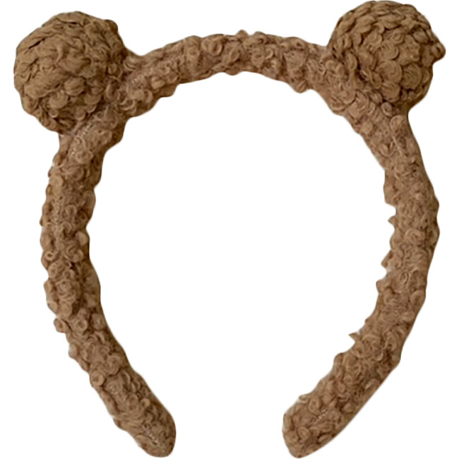 Fluffy Teddy Bear Headband, Ivory