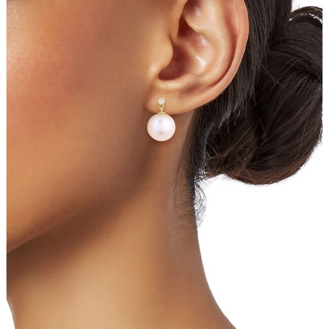 Ocean Diamond Pearl Earrings