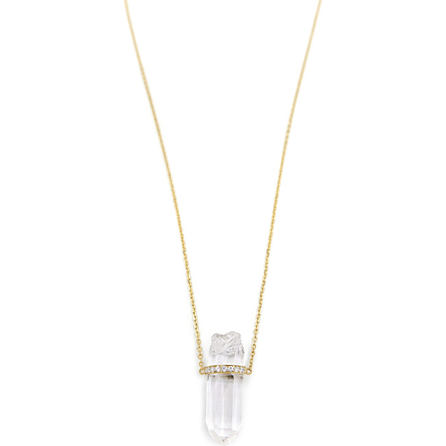 Crystalline Crystal Quartz Diamond Necklace - Necklaces - 1