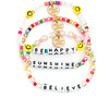 Be Happy Bracelet Stack, Rainbow - Bracelets - 1 - thumbnail