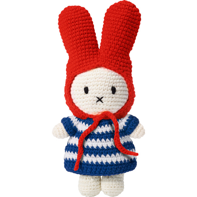 Miffy Handmade And Her Blue Striped Dress + Red Hat