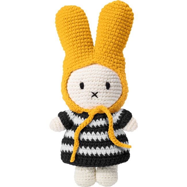 Miffy Handmade And Her Black Striped Dress + Yellow Hat - Dolls - 1