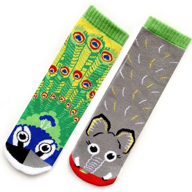 Peacock & Elephant, Mismatched Socks Set