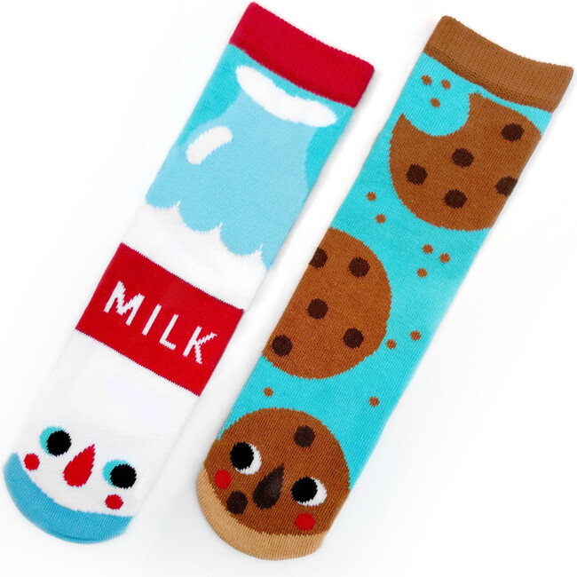 Milk & Cookies Fun Mismatched Food Socks