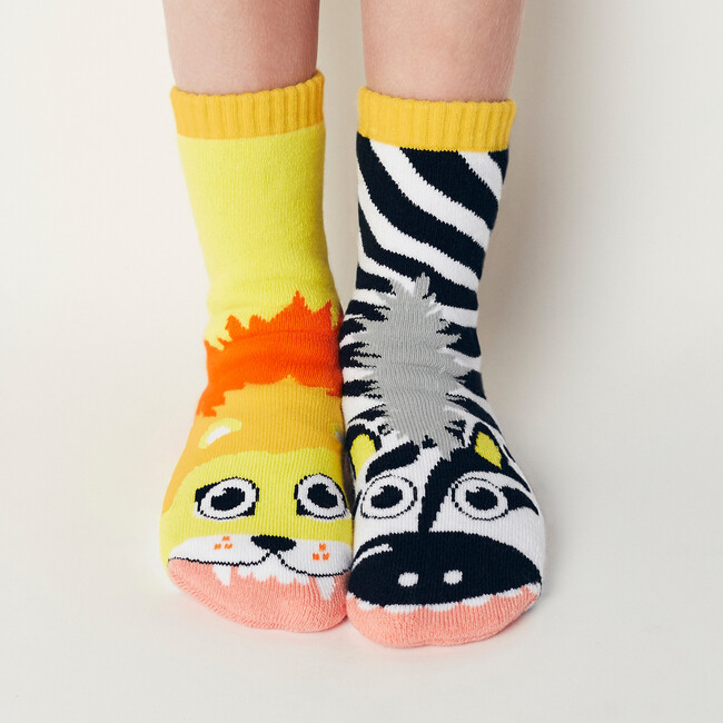 Lion & Zebra Mismatched Animals Socks for All Ages - Socks - 3