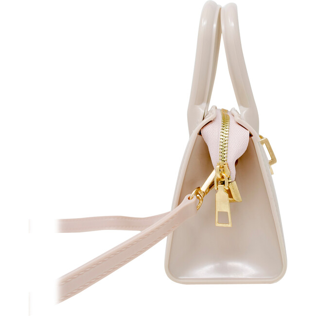 Jelly Heart Locket Satchel Bag, Cream - Bags - 3