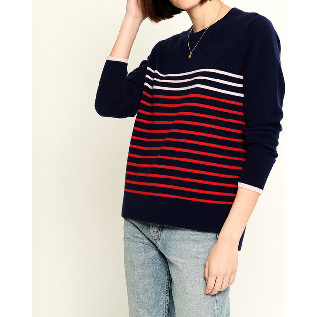 Women's Sophie Sweater Stripes, Navy Blue