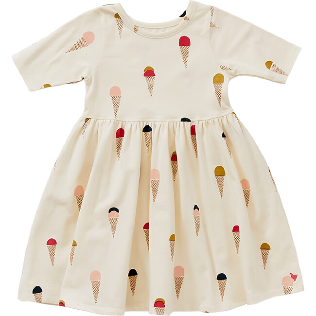 Organic Steph Dress, Ice Cream - Dresses - 1 - zoom