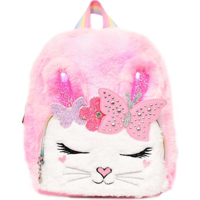 Miss Kiki Butterfly Crown Plush Mini Backpack, Pink - Backpacks - 1