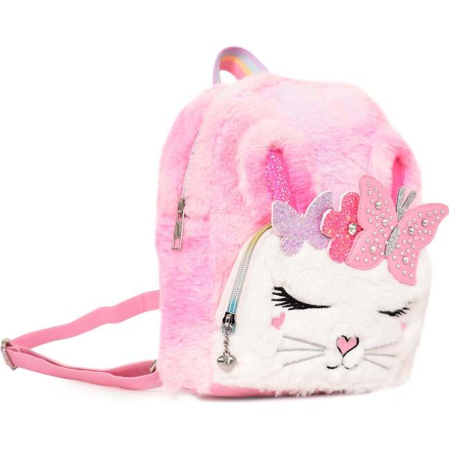 Miss Kiki Butterfly Crown Plush Mini Backpack, Pink - Backpacks - 2