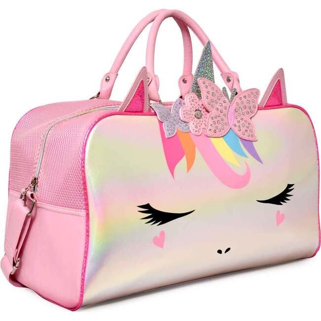 Miss Gwen Butterfly Crown Metallic Duffle Bag, Pink - Bags - 2