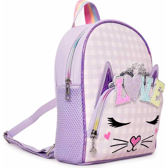 Miss Bella LOVE Gingham Print Lavender Mini Backpack, Purple - Backpacks - 2