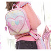 LOVE' Bubble Ombre Hearts Print Mini Backpack with Heart Pocket, Pink - Backpacks - 3