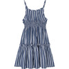 Strappy Fit & Flare Dress, Navy - Dresses - 1 - thumbnail