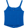 Snap Front Crop Top, Blue - Tees - 2