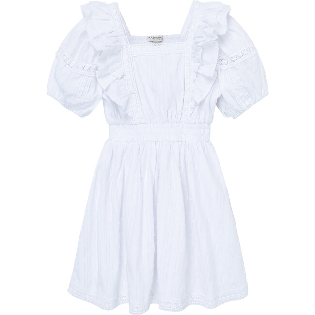 Swiss Dot Dress, White - Dresses - 1