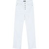 Twill Snap Fly Pants, White - Pants - 1 - thumbnail