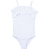 Flounce Knit Bodysuit, White - Tees - 1 - thumbnail