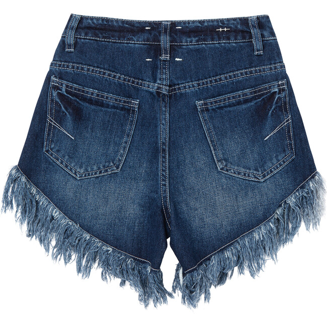 Midrise Fringe Short, Denim - Shorts - 2