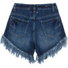 Midrise Fringe Short, Denim - Shorts - 2