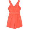 Mock Wrap Romper, Coral - Rompers - 2