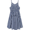Smocked High-Low Dress, Navy - Dresses - 2